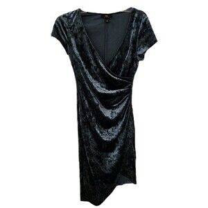 Y2K Vintage Velvet Dress Wrap Teal Asymmetrical Rave Dress i.n. San Francisco S